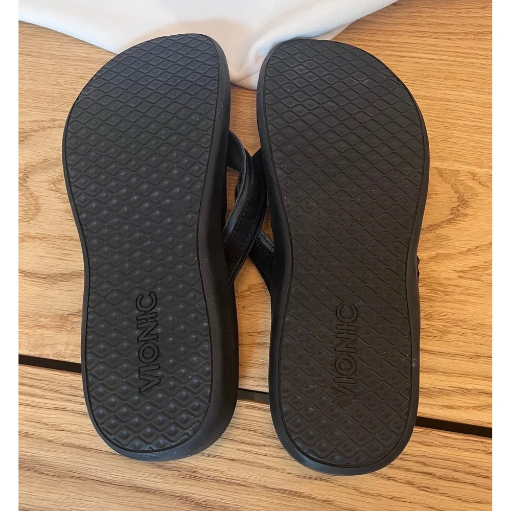 Vionic Tide II Flip Flop Sandals Mens Size 11 Black Orthotic Comfort Thong
